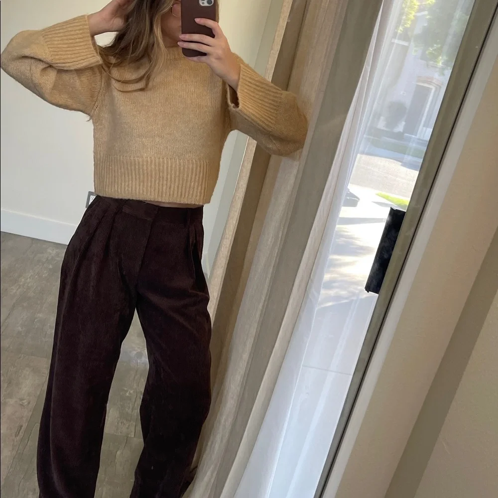 Zara Beige Ribbed Crew Neck Sweater - Picture 11 of 13